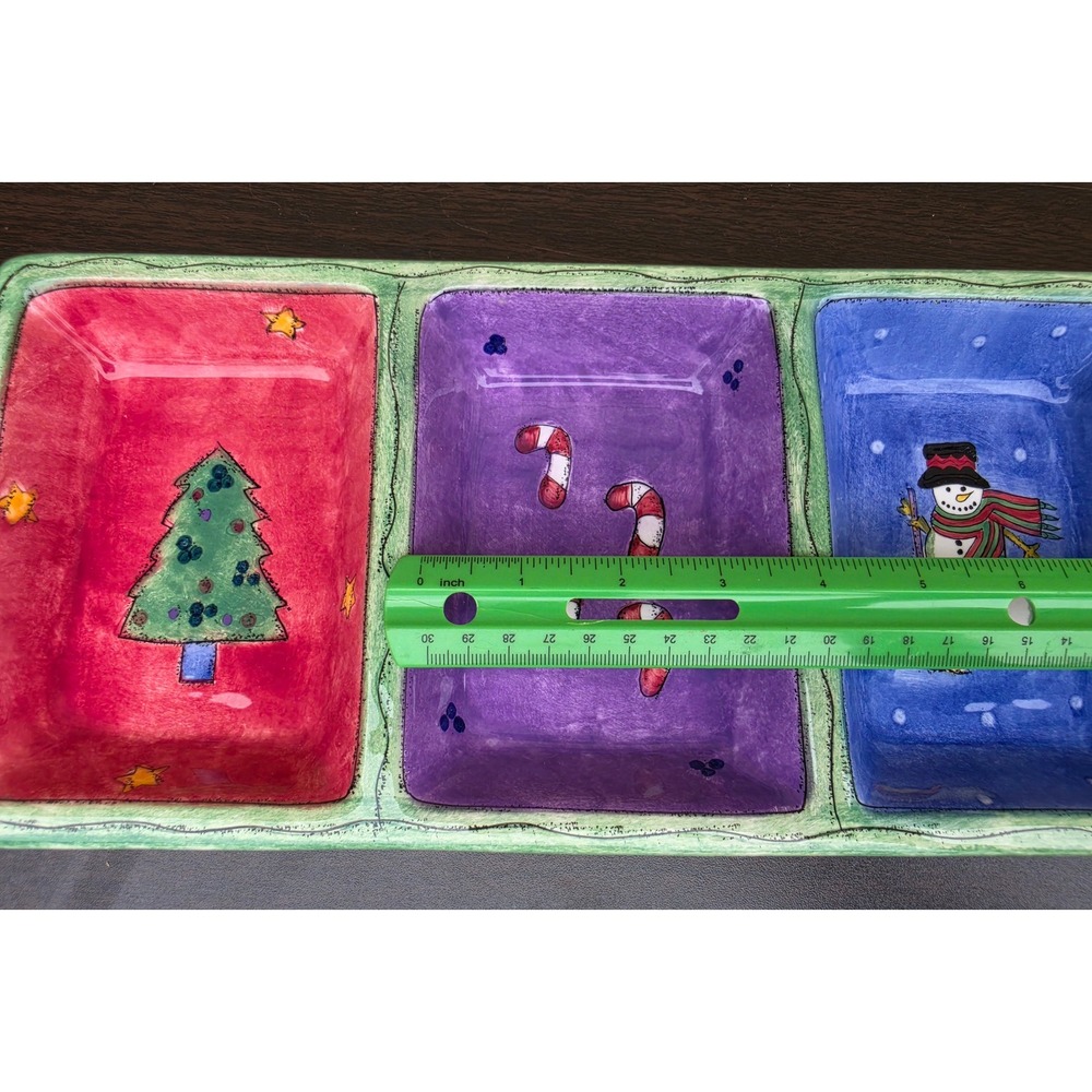 Sango The Sweet Shoppe Christmas Relish Tray Sue Zipkin Ceramic Serving Dish0974 - Picture 6 of 8